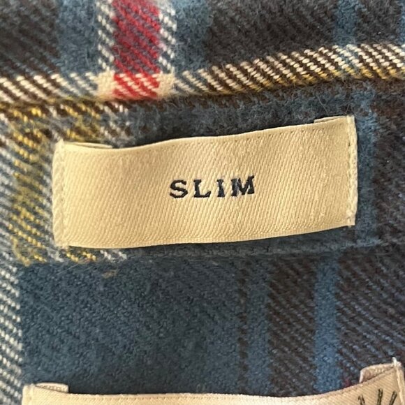 J Crew Mid Weight Flannel Shirt Womens Medium Blue Slim Fit - Picture 7 of 12